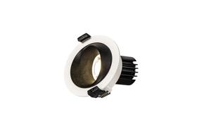 DM202358  Bonia 9 Powered by Tridonic 9W 770lm 2700K 24° LED Engine,250mA White/Black 27° Angled Round Downlight , DRIVER NOT INC. 5yrs Warranty